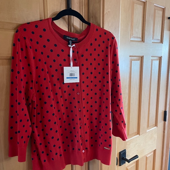 Ellen Tracy red with blue polka dots - Picture 8 of 8